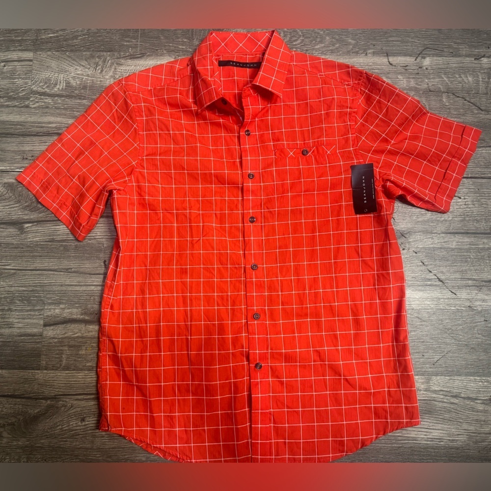 Sean John Red Plaid Men's Shirt